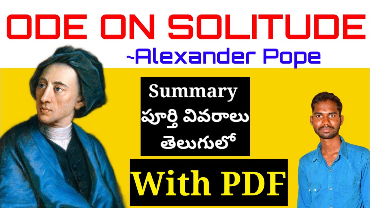 ku sem2 ode on solitude Alexander pope summary in Telugu 