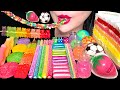 ASMR RAINBOW POPULAR JELLY, PLANET GUMMY, NERD ROPE JELLY 무지개 먹방, 수수깡 젤리, 지구젤리 MUKBANG EATING SOUNDS