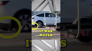 Tesla gone in flames under water! #teslafire #teslaaccident #tesla #fire #waterflames #underwater