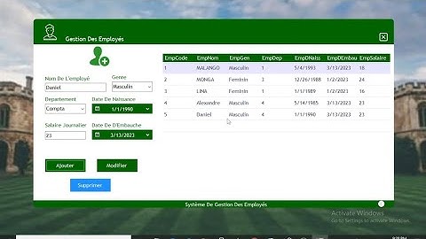C# Projet (Application De Gestion Des Employés)