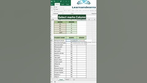 LOOKUP in Excel