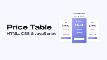 How to make Responsive Pricing Table with HTML, CSS & JavaScript