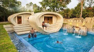 Building a Private Pool in a Luxury Underground House in 149 Days.Primitive Houses.