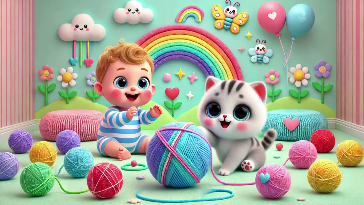 🐱🧶 Baby Cat Yarn Adventure – Cute, Cozy & Playful Fun for Babies and Toddlers! 🧶