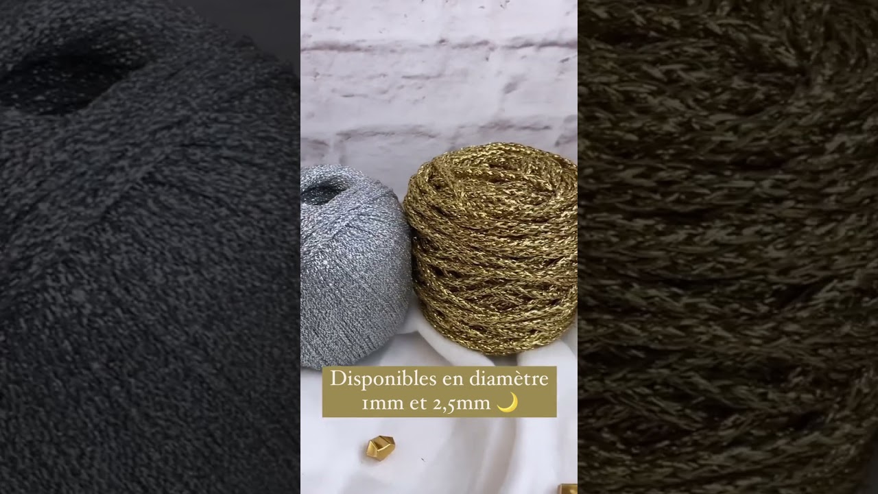 Cordes pour macram&eacute; - Corde lurex dor&eacute; et argent&eacute;