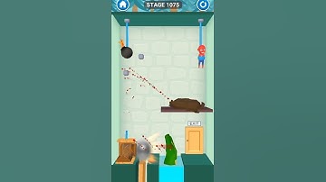 rescue cut rope puzzle stage 1075| rescue cut rope puzzle game for android and iOS #shorts