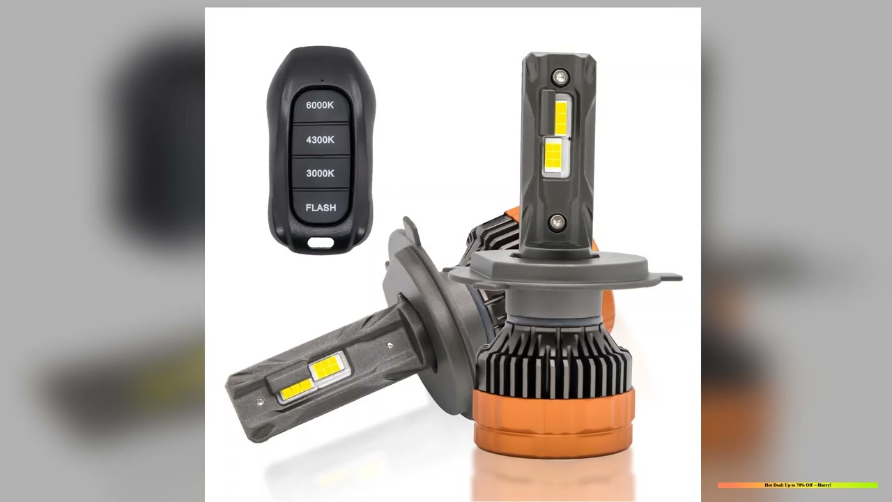 2pcs 80W TriColor LED Headlights with Remote Dual Projector Lens Cooling Fan Cars Accessories Essen