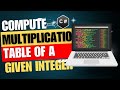 Compute multiplication table of a given integer code in csharp | AGTAMILTECH