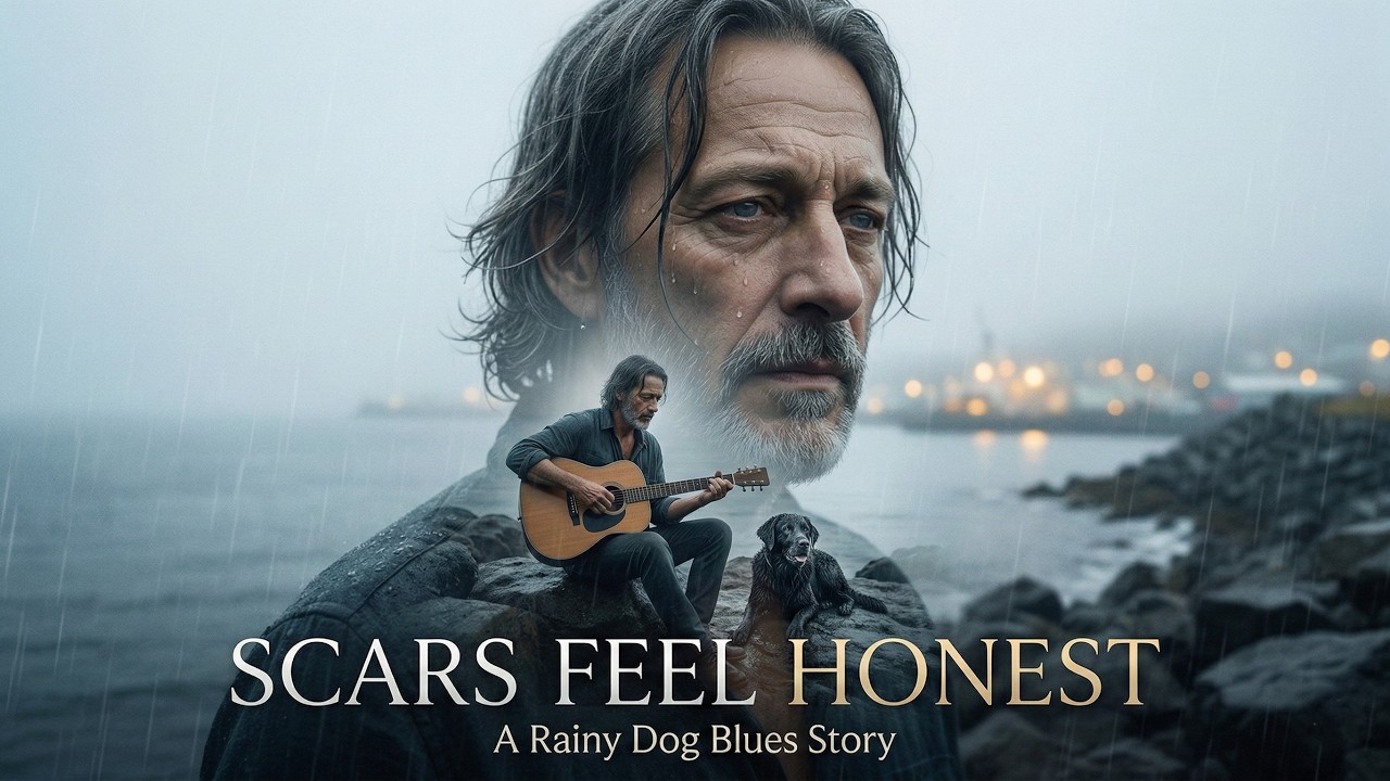 Scars Feel Honest 🌧️ Emotional Blues Rock Ballad for a Heavy Heart | Rainy Dog Blues Radio lyrics