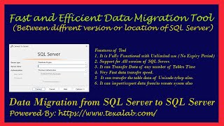 Data Migration tool between two SQL server