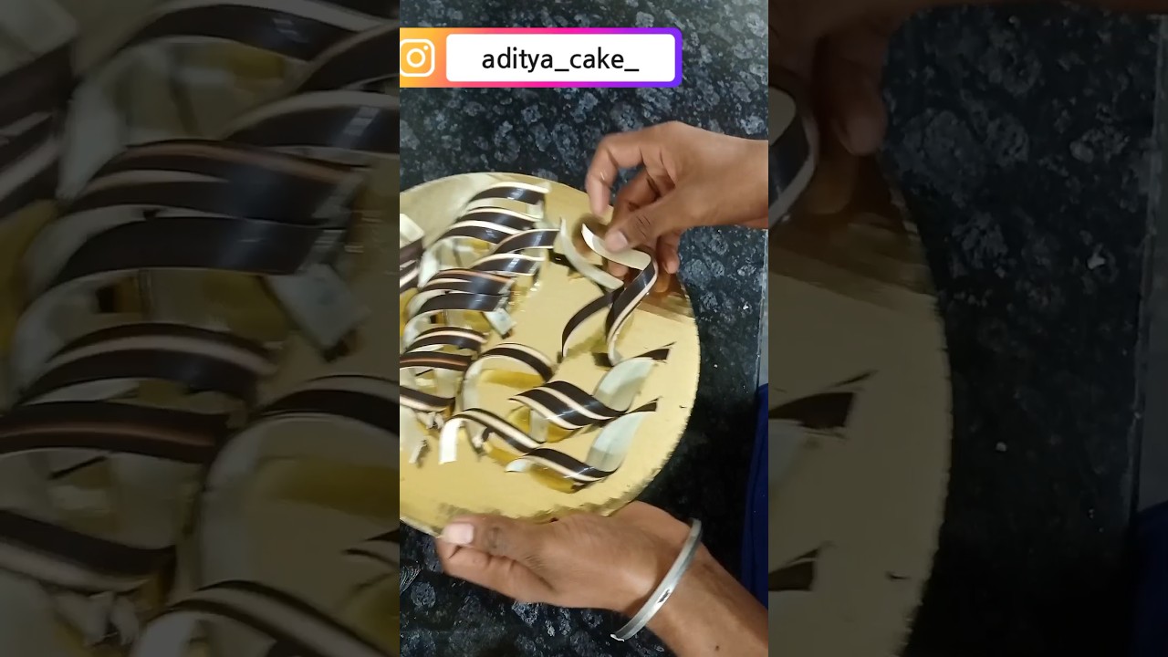Chocolate garnish tutorial (( Ring no 1 ))✨/ garnish tips ⚡ /  #aditya_cake_ #shorts