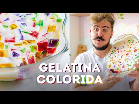 MOSAICO DE GELATINA COLORIDA | SOBREMESA FÁCIL E BARATA - MOSAICO DE GELATINA COLORIDA | SOBREMESA FÁCIL E BARATA