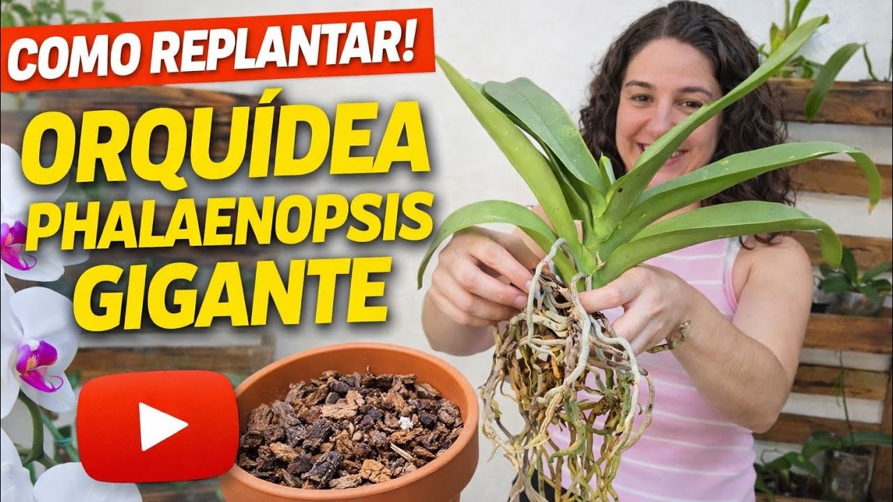 🌸 REPLANTE DE ORQUÍDEA PHALAENOPSIS GIGANTEA PASSO – Aprenda da forma correta! 🌸