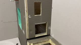 Magnetic Retrofit Access and Electrical socket - before and after tiling