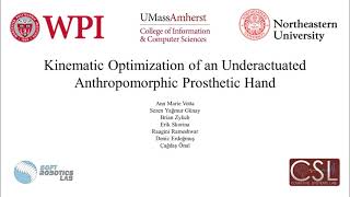 Kinematic Optimization of an Underactuated Anthropomorphic Prosthetic Hand