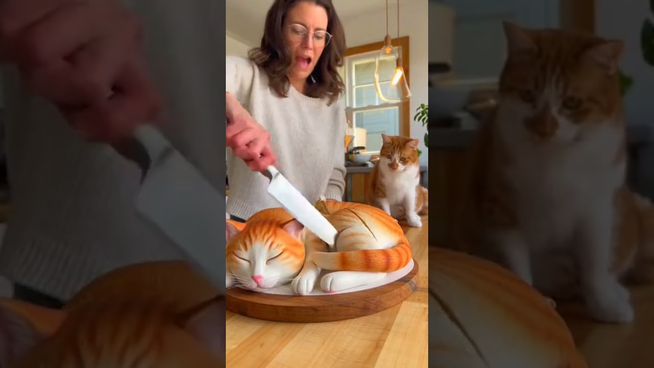 “Hyper-Realistic Cake Sends Cat Into Attack Mode