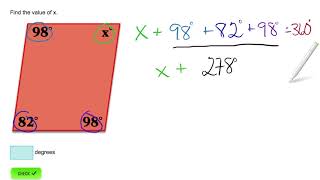 AdaptedMind Math - Quadrilateral Angles, Question #2