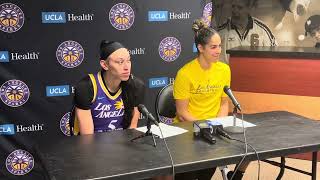 Dearica Hamby and Kia Nurse on positive takeaways in LA Sparks 92-81 loss vs Atlanta Dream