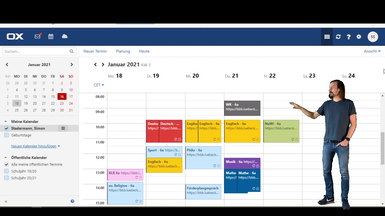 Kalender und Termine anlegen bei OX - YouTube