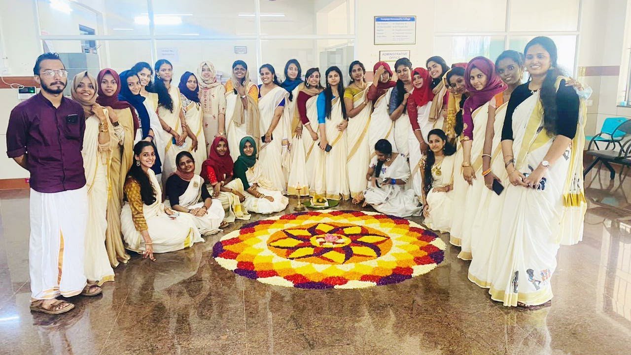 ONAM CELEBRATION 2021. YENEPOYA HOMEOPATHIC MEDICAL COLLEGE. 