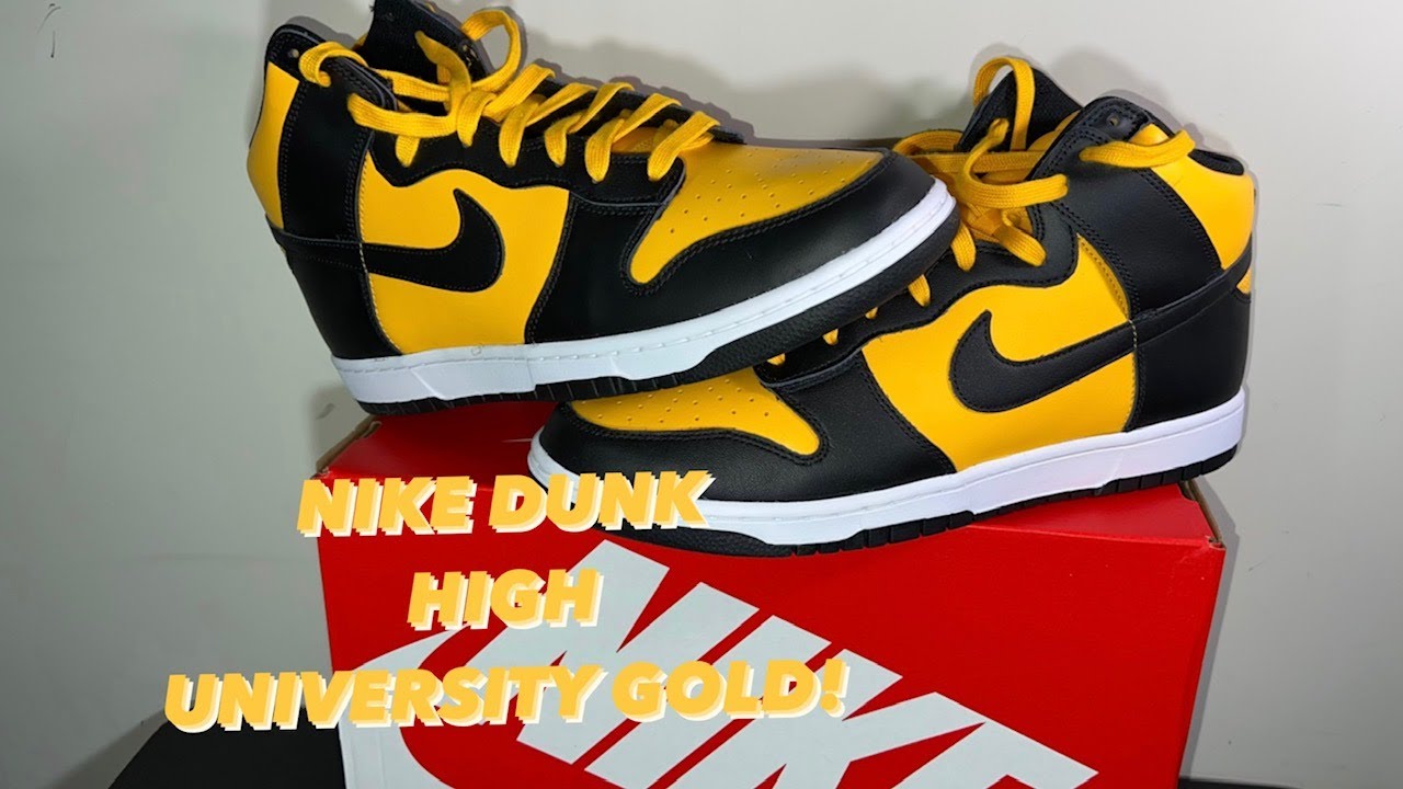 Nike Dunk High University Gold and Black