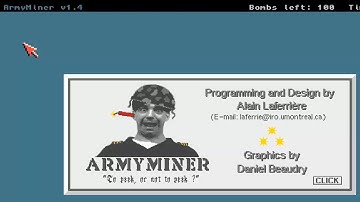 AMIGA ArmyMiner ARMY MINER v1 4 Alain Laferriere MINESWEEPER MINE SWEEPER laferrie@iro umontreal ca