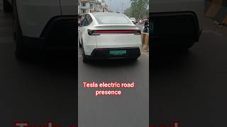 Tesla electric car road presence #cars #tesla