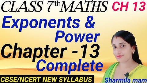 Exponents and Powers || Full Chapter 13 in 1 Video || Class 7th Maths | NCERT SOLUTIONS New Syllabus