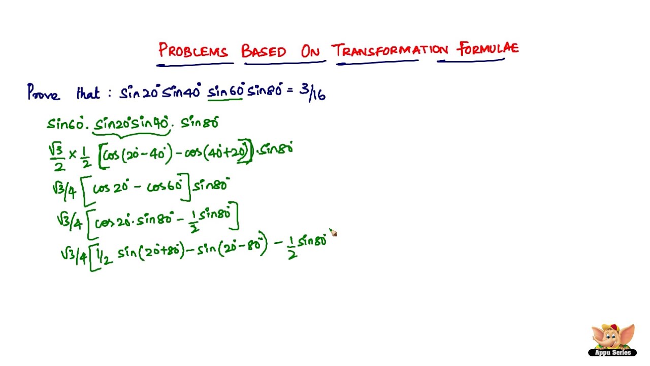 How to solve problems based on transformation formulae?-- Vol. 4/8