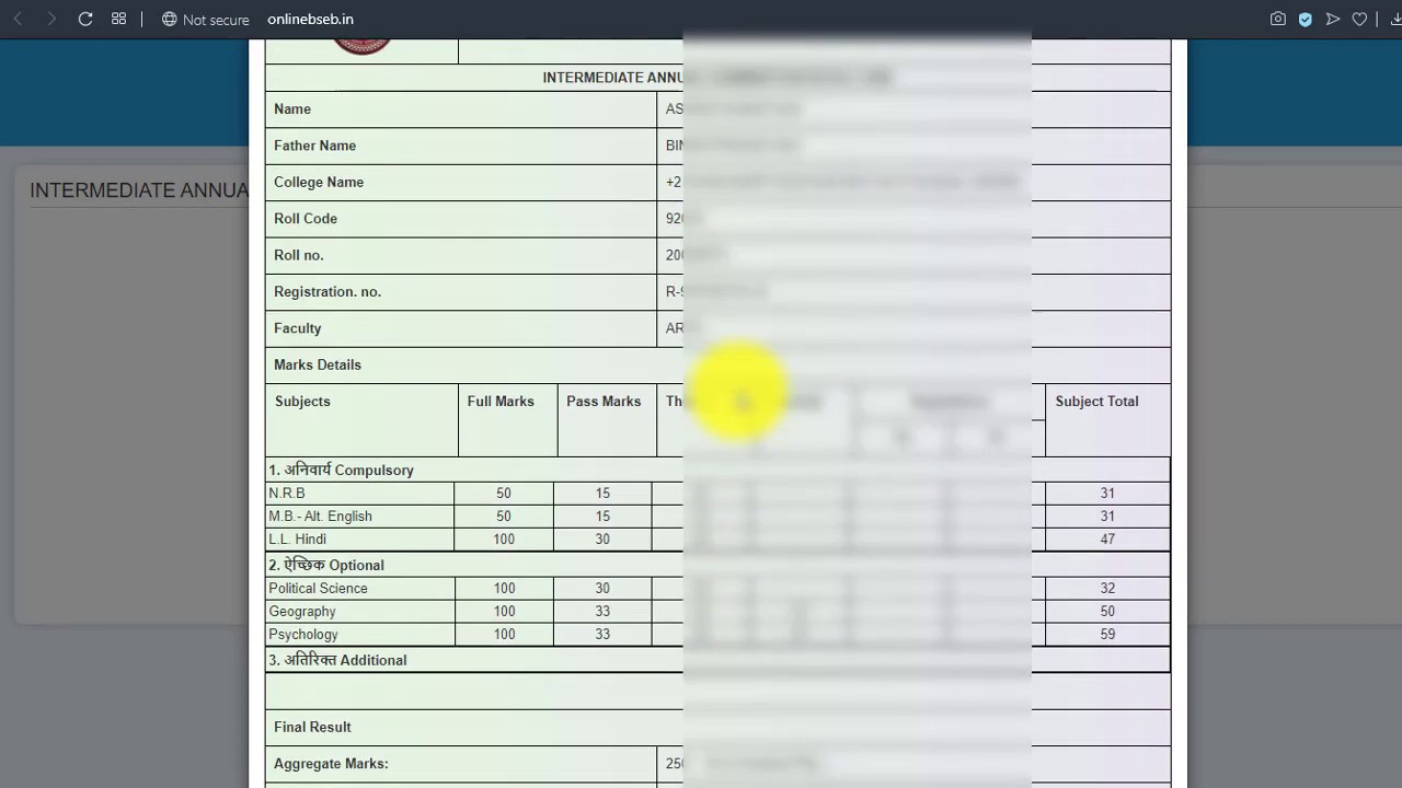 Bihar Board Result 2020 (Online BSEB INTER)