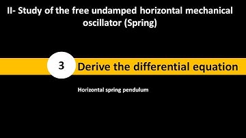 II- 3) Differential equation of HORIZONTAL spring pendulum