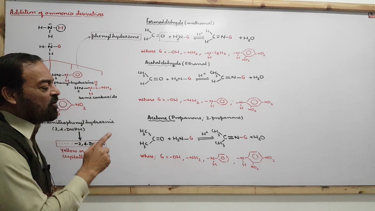 Ch 12 class 12; Addition of ammonia derivatives to carbonyl compounds ...