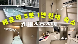 혼자 부산 여행하는 사람들에게 최고의 숙소~ 해운대 5분 거리 1박 13,000원에 프라이버시 보장되는 캡슐호텔 스타일의 숙소 추천! 해운대 캔버스 호스텔 화이트