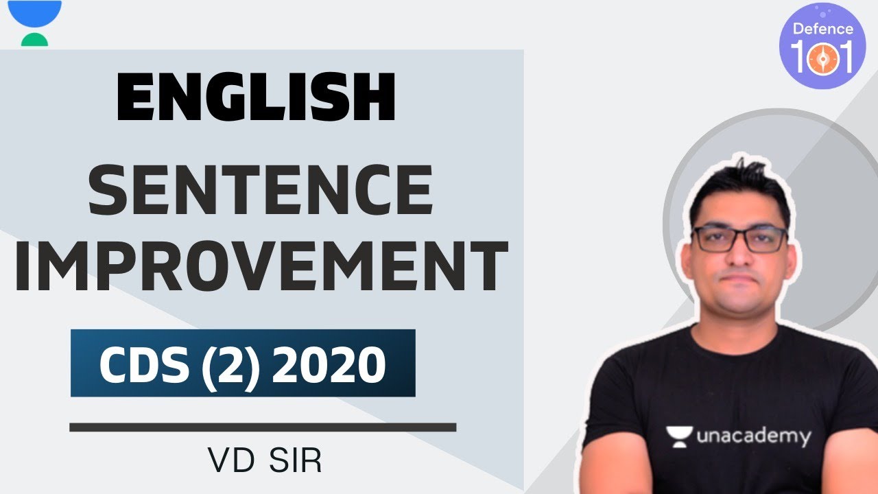 Sentence Improvement | English | CDS(2) 2020 | VD Sir
