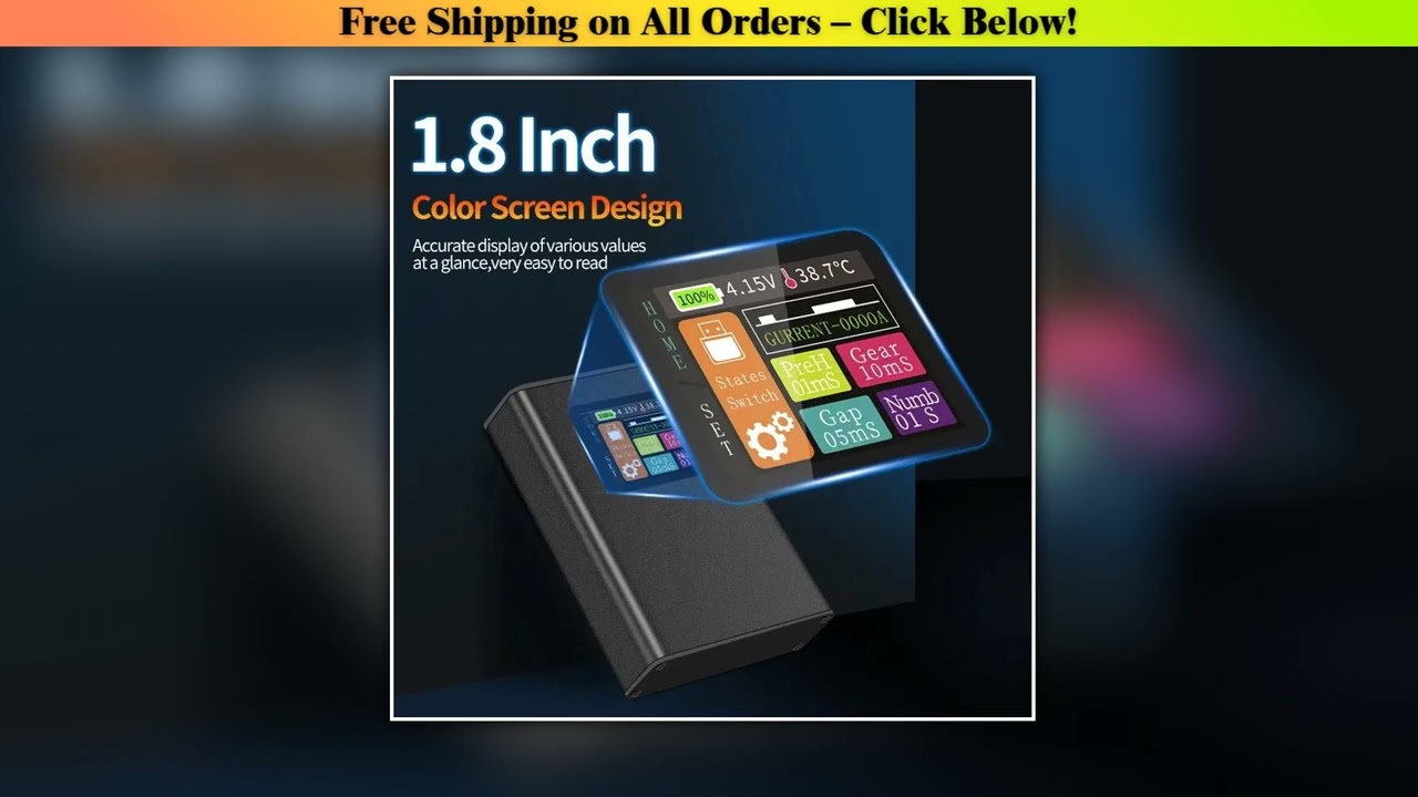 Portable Design 30-speed Spot Welder with Digital Color Screen Display, Li-ion Battery