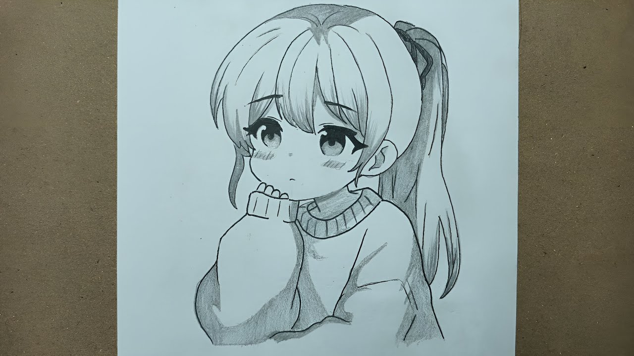how to draw cute anime girl step by step || easy drawing for beginners ...