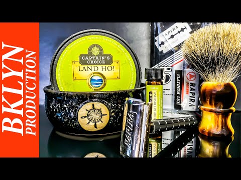💈 Классическое бюджетное бритье. Смотреть всем новичкам. Бритва и лезвие RAPIRA, Captain's Choice 😜👍