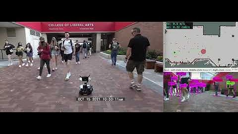DRL-VO control policy: hardware demonstrations in an outdoor environment with high crowd density