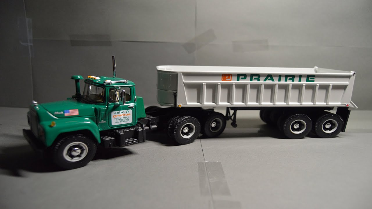 ホビーラジコン First Gear Mack R-Model Dump Truck 1:34 First Gear Mack R Semi Dump Truck [Prairie Material