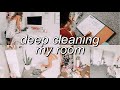 DEEP CLEANING + ORGANIZING MY ROOM 2021! *satisfying*