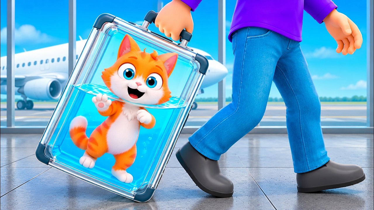 Cat Builds TINY POOL Inside Daddy's Suitcase!