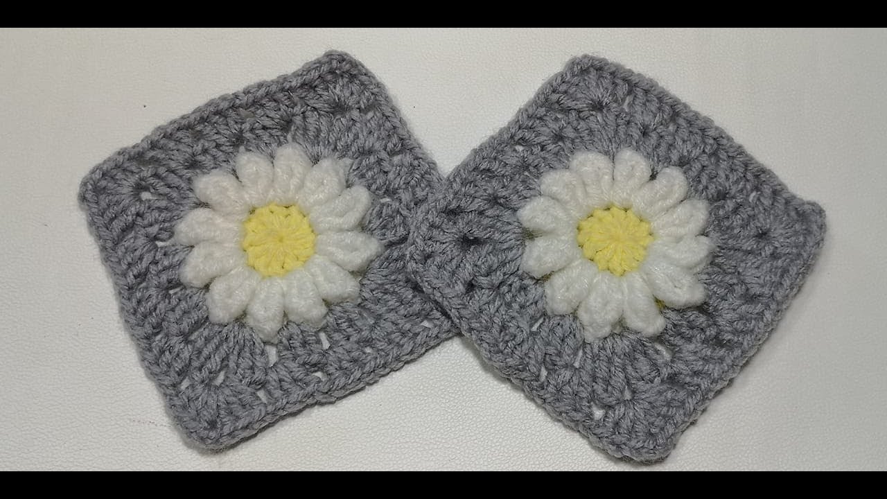 Crosetam Patratul Bunicii cu Margarete. How To Crochet Daisy Flower Blanket. ❤️💋❤️