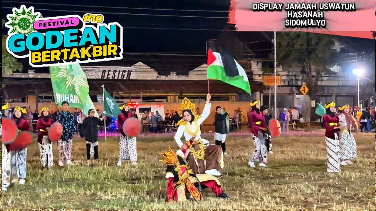 Display Jamaah Masjid Uswatun Hasanah Sidomulyo di Festival Godean Bertakbir 10