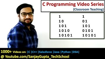 Print patterns of binary values in C programming | C programming video tutorial series