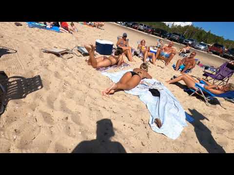 Petoskey Michigan State Park Beach in 2 Minutes | Lake Michigan Swimming & Beach Walk #beachaction