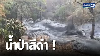 สะพรึง น้ำป่าหลากสีดำทั้งสาย  น้ำป่าสีดำ ! | เกาะข่าวเที่ยง | GMM25