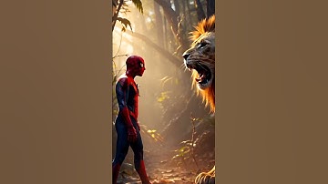 SPIDER MAN + Lion #animation #transformers #fusion #transaction #ai #hybrids #ai