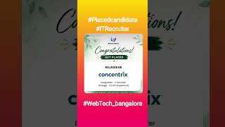 congrats Rajasekar 🎉 #hrpracticaltraning #placedstudent #webtech #job #bangalore 📞8884574715