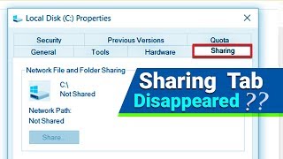 Sharing options disappeared | Missing Sharing Tab in Folder Properties on Windows 7/8.1/10