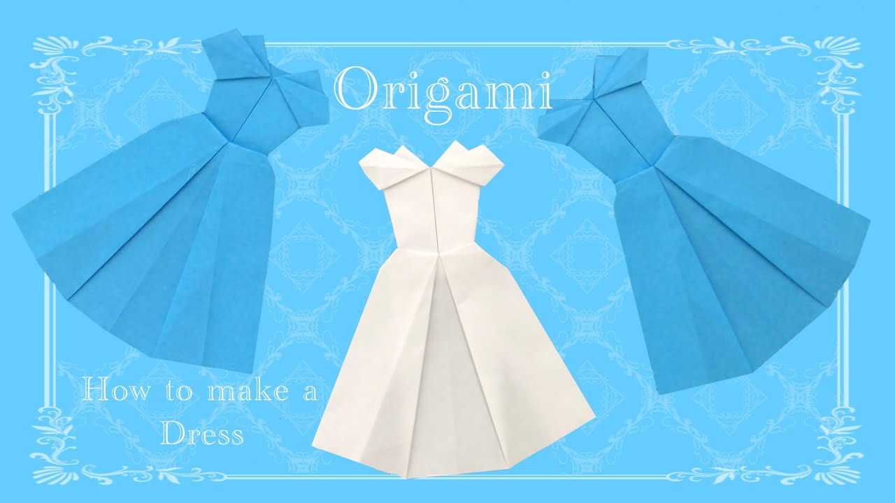 【折り紙】シンデレラ プリンセスドレス ウエディングドレスの折り方【Origami】How to make a Princess Dress Wedding Dress